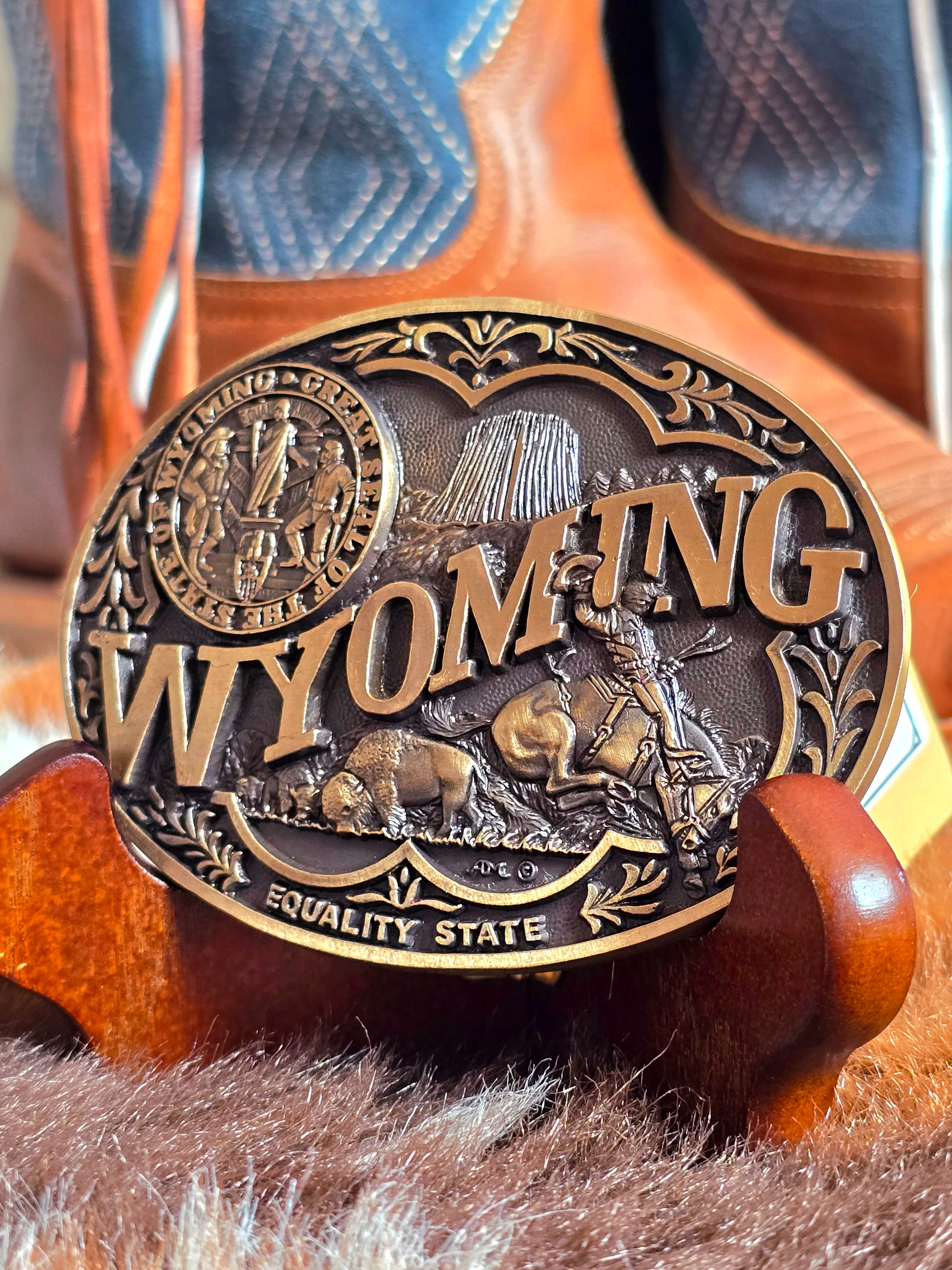 Montana Silversmiths Wyoming Belt Buckle