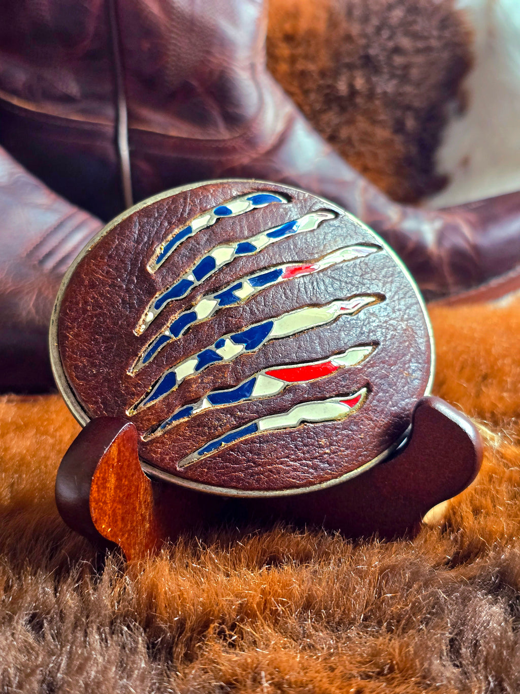 Cody James American Flag Leather Buckle