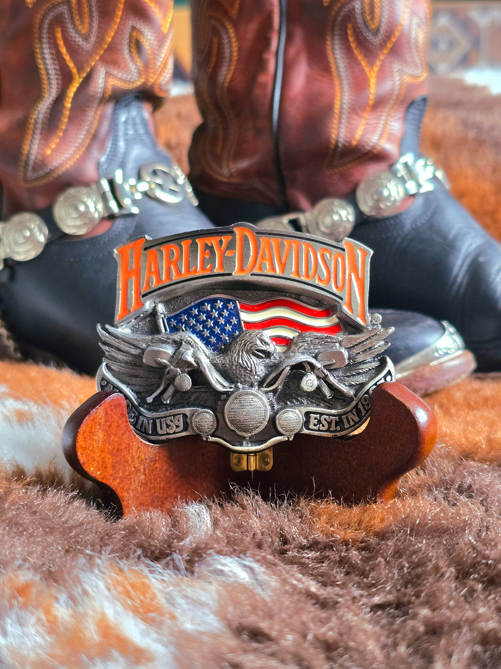 Harley Davidson Pewter Silver Belt Buckle