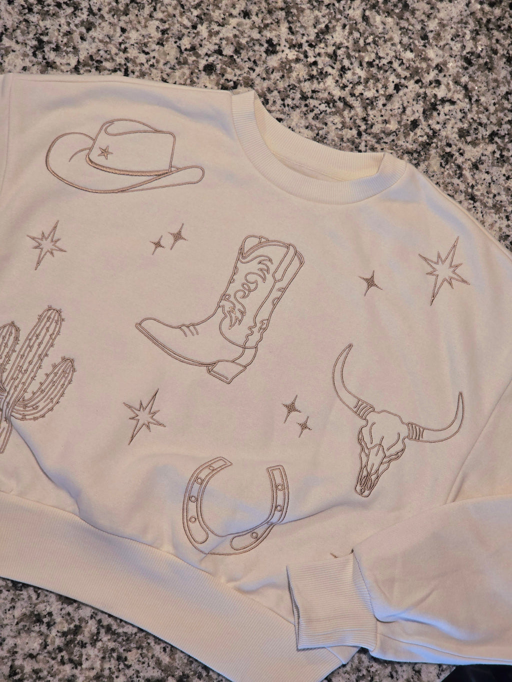Cotton Essentials Western Embroidered Pullover Sweatshirt