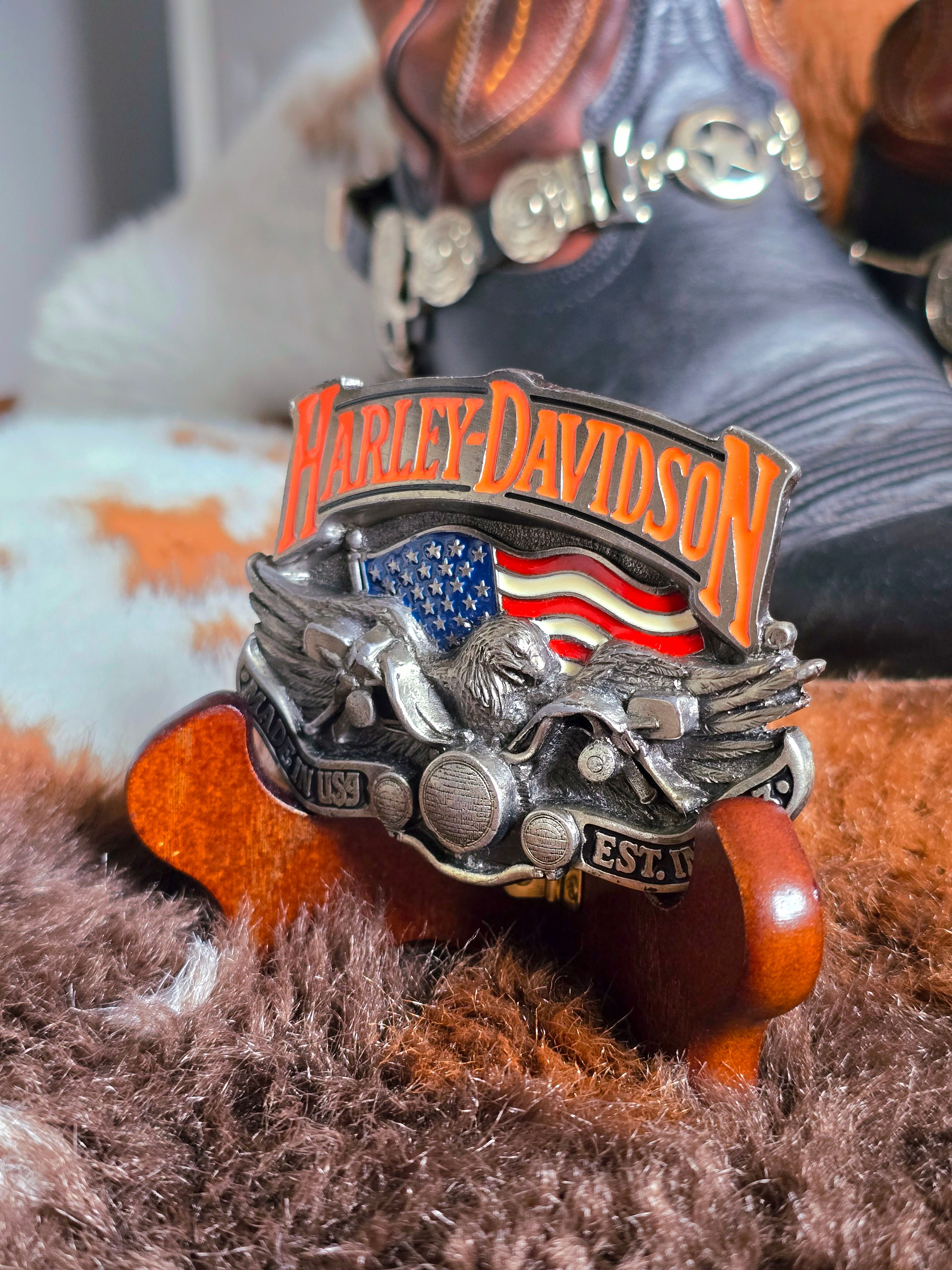 Harley Davidson Pewter Silver Belt Buckle