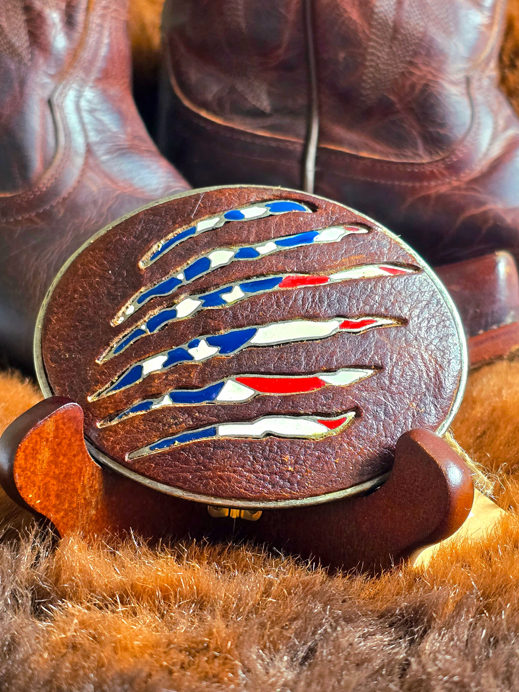 Cody James American Flag Leather Buckle