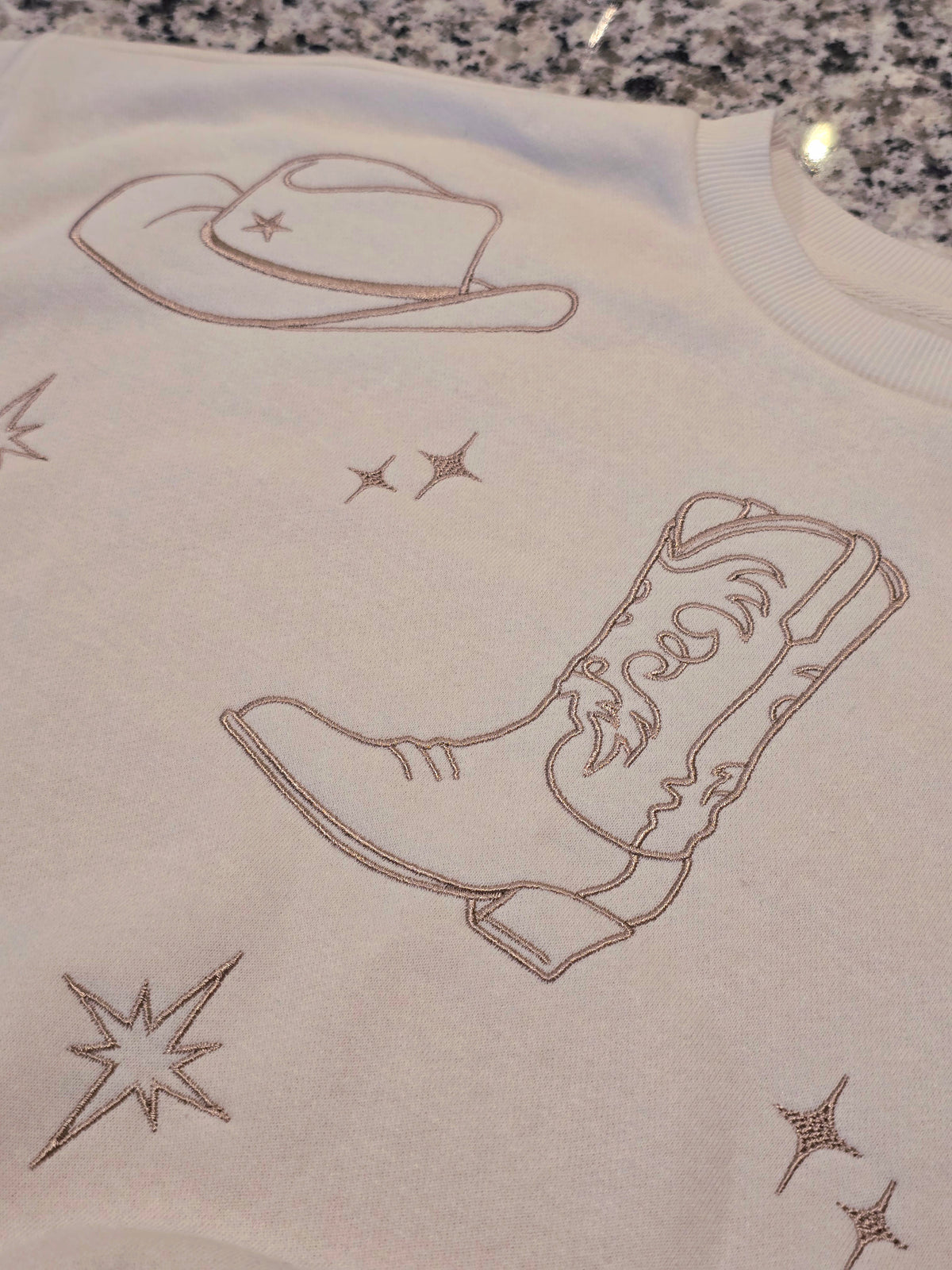Cotton Essentials Western Embroidered Pullover Sweatshirt