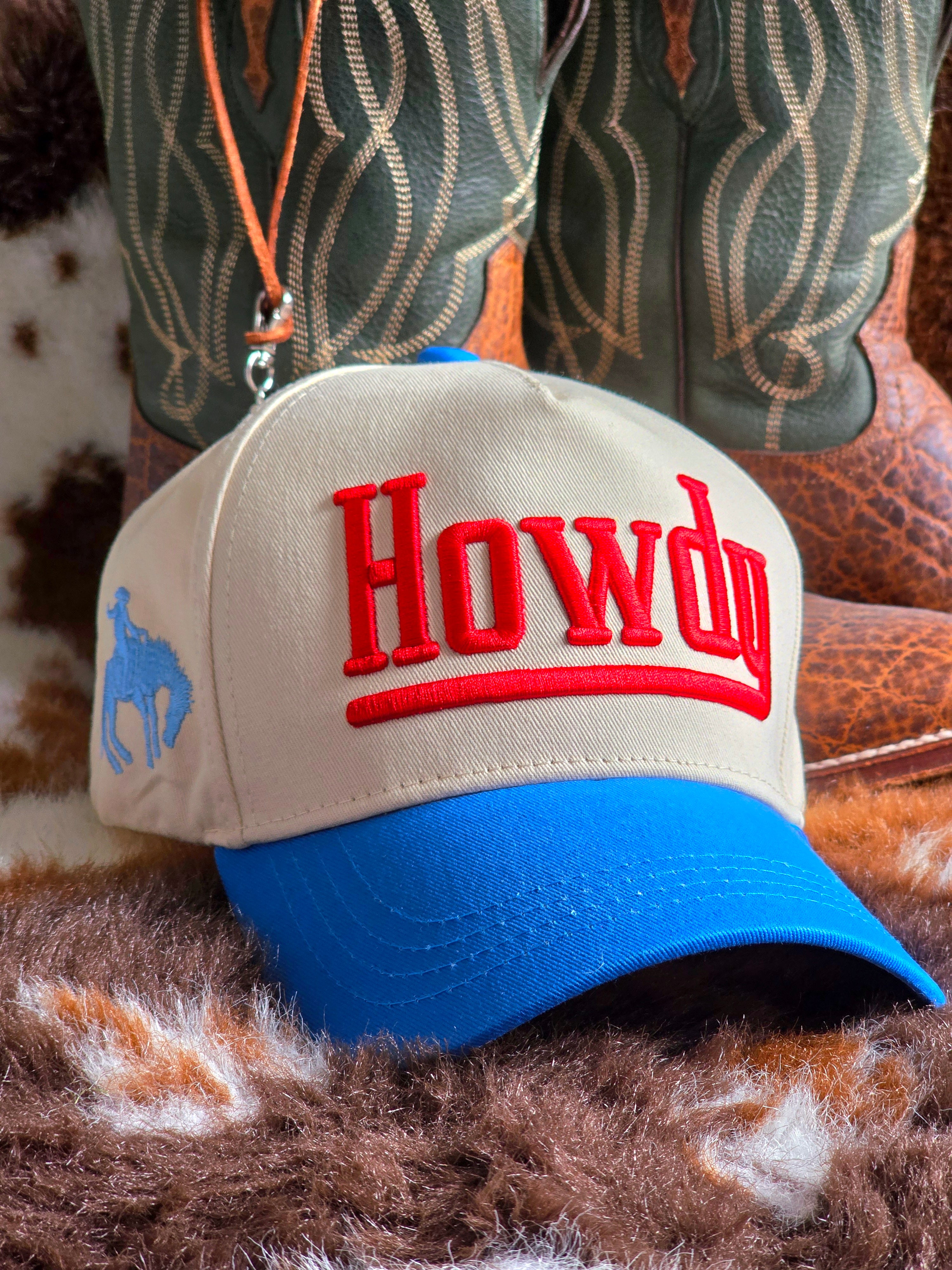 Howdy Cap (Red & Sky Blue)